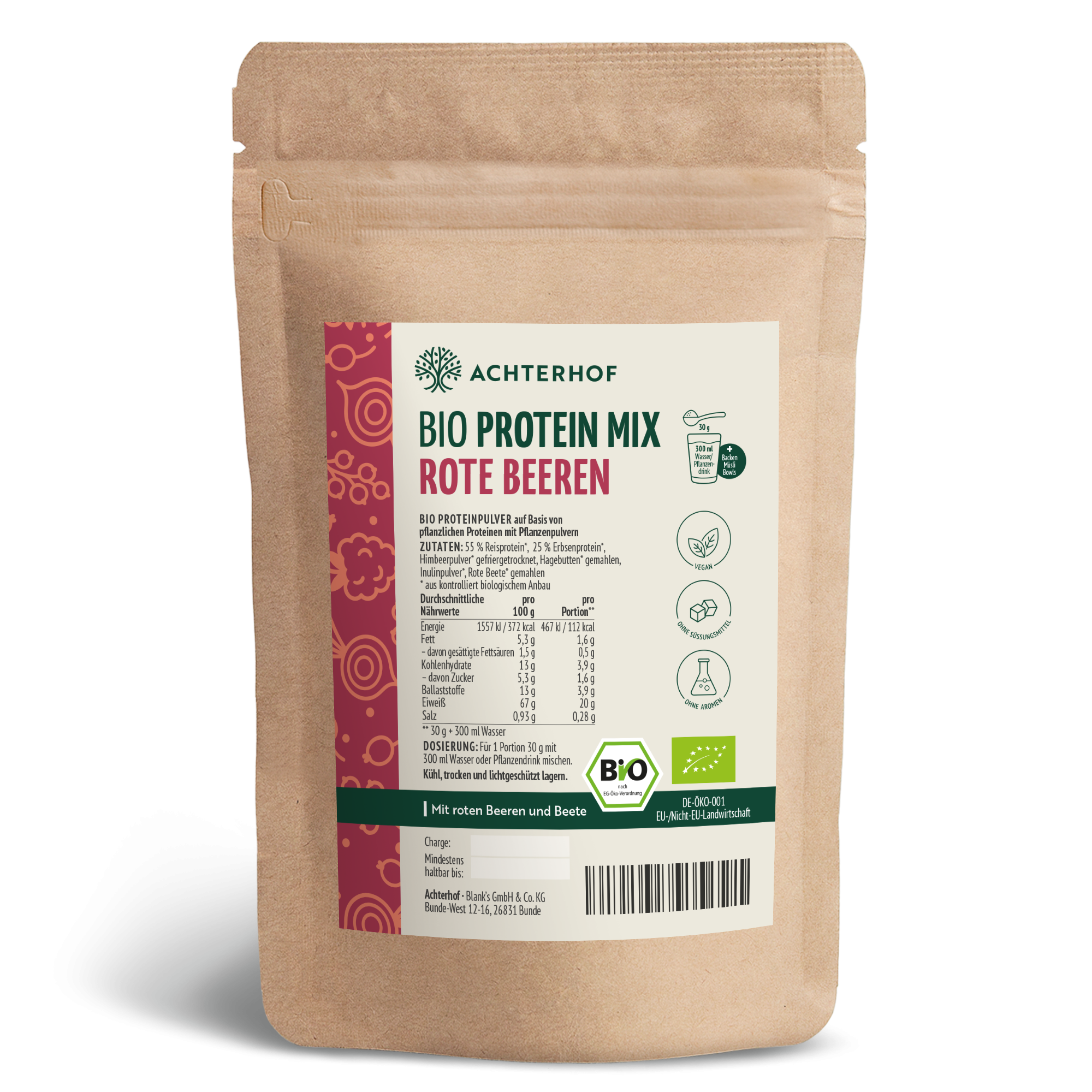 Bio Protein Mix rote Beeren (500g)
