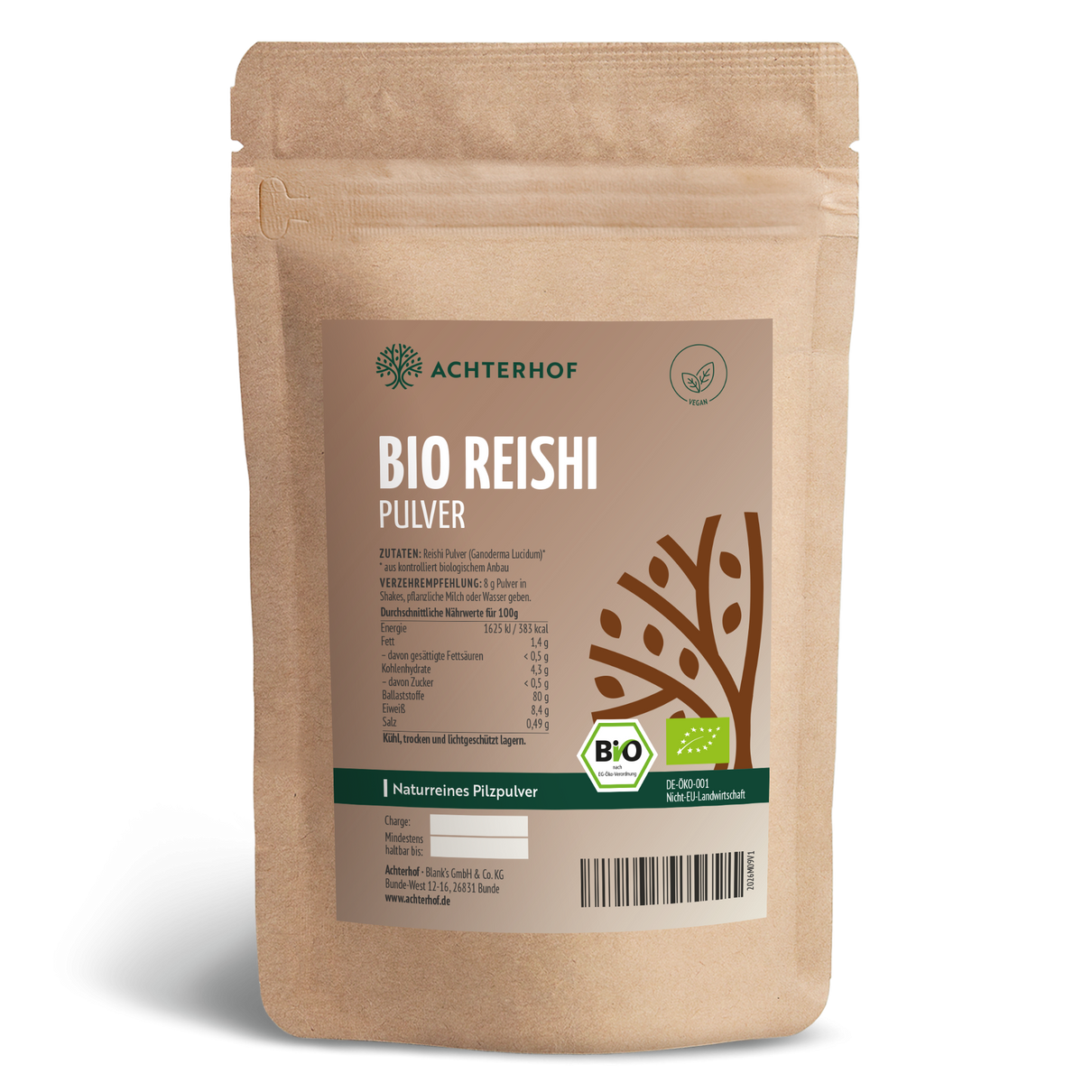 Bio Reishi Pilzpulver (250g)
