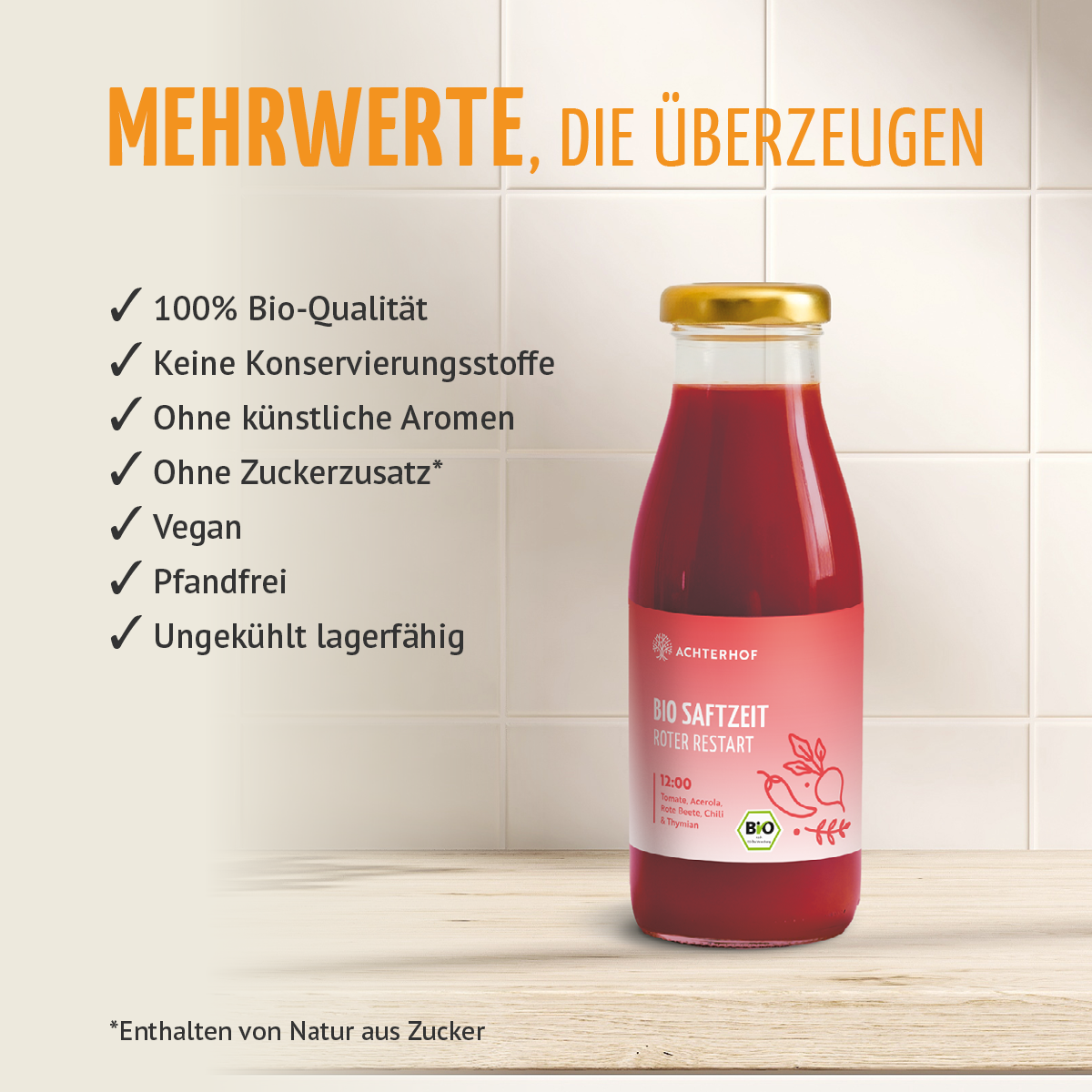 Saftzeit Bio Fastenkur 1 - 7 Tage (6 Flaschen pro Tag)