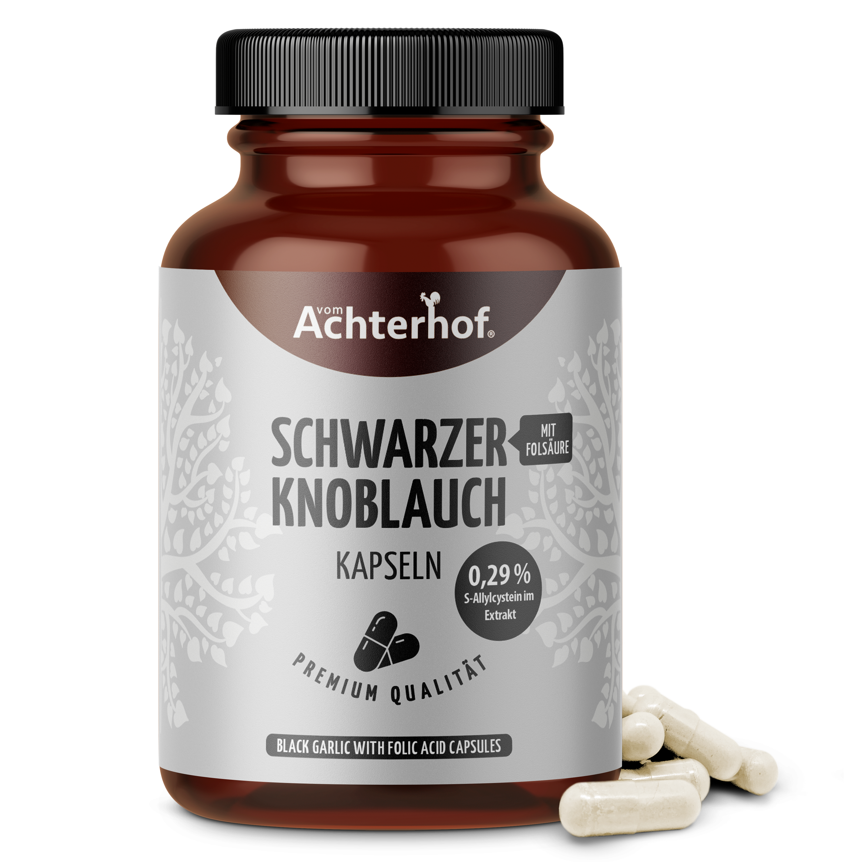 Schwarzer Knoblauch mit Weißdornblatt Extrakt (120 Kapseln)
