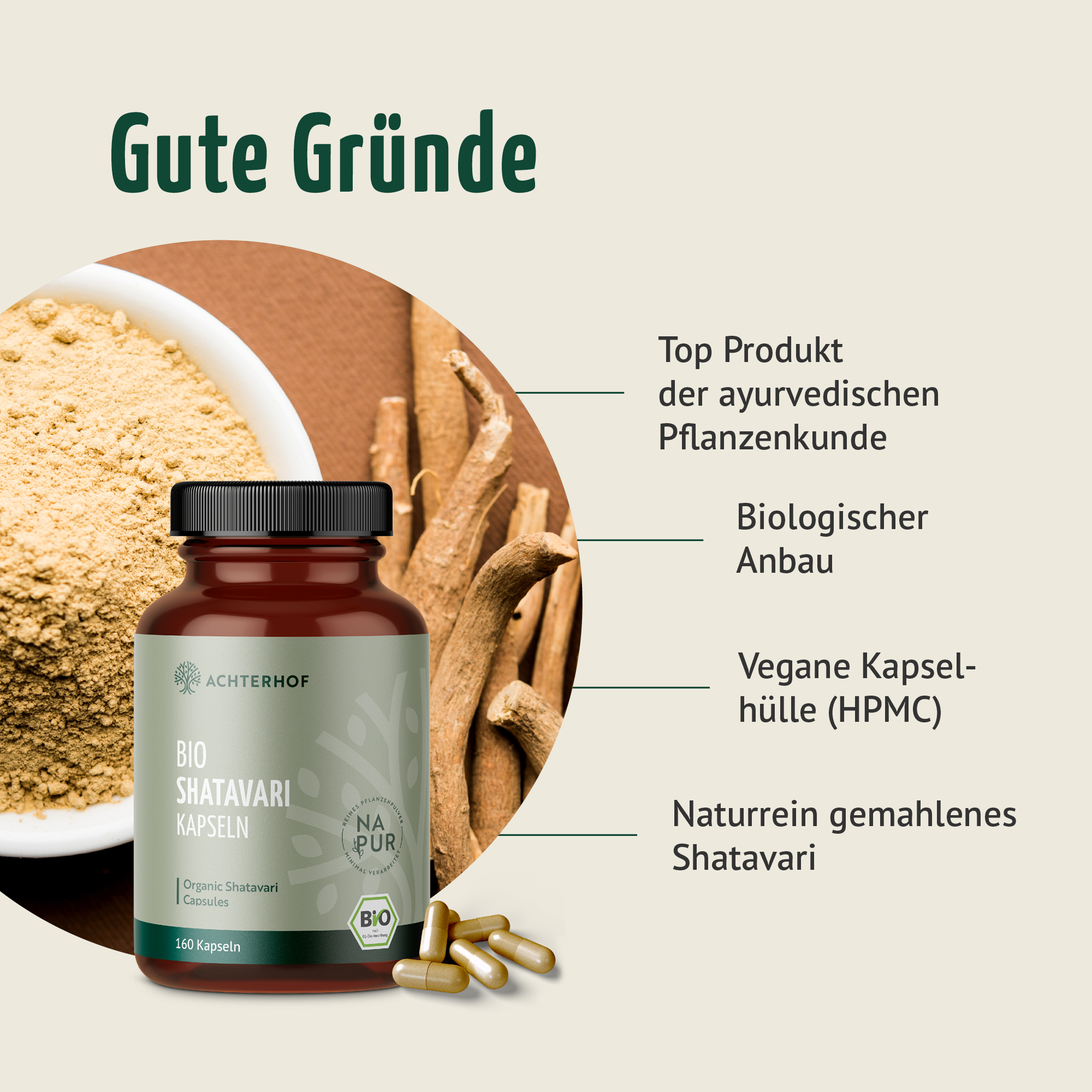 Shatavari Kapseln Bio (160 Kapseln)