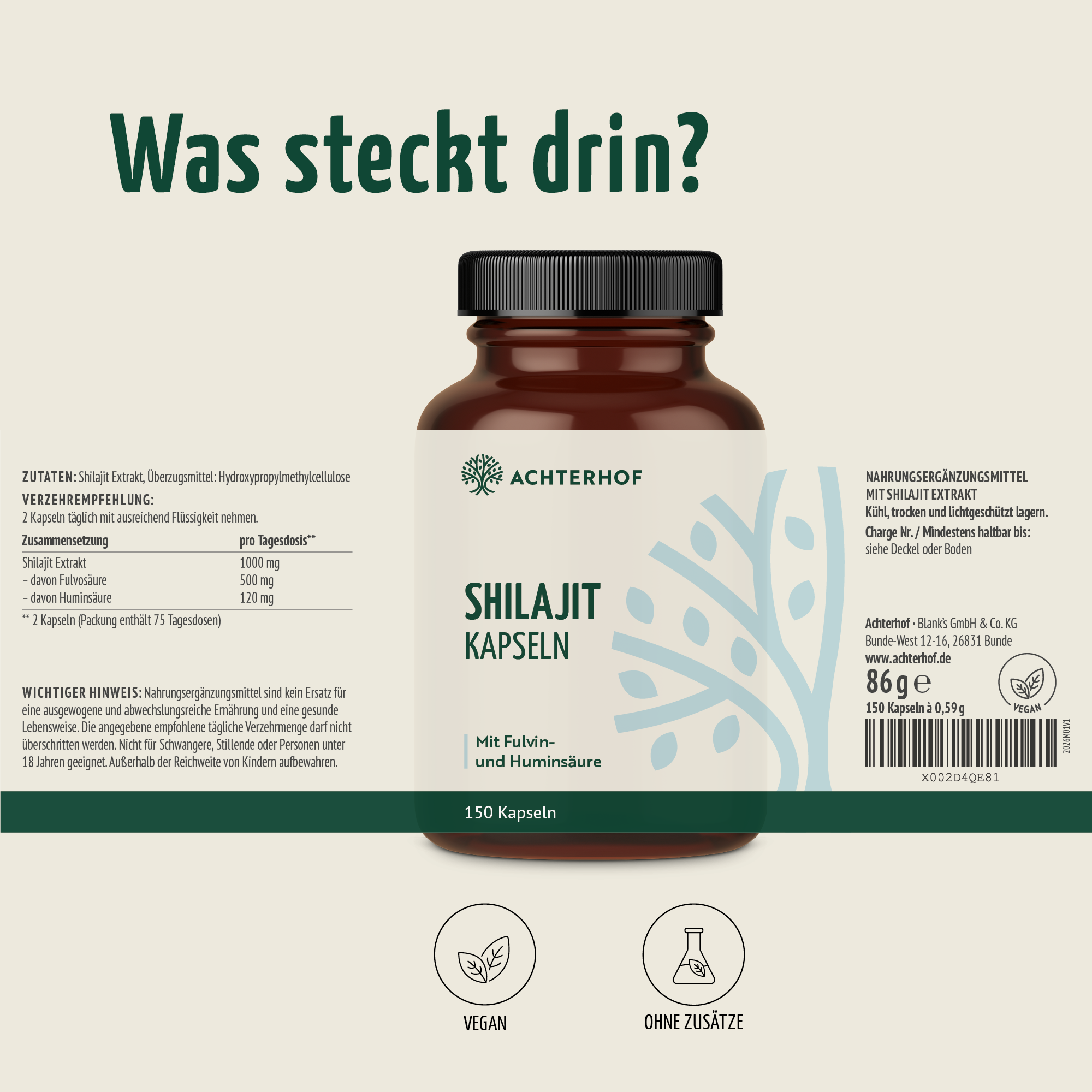 Shilajit Kapseln (150 Kapseln)