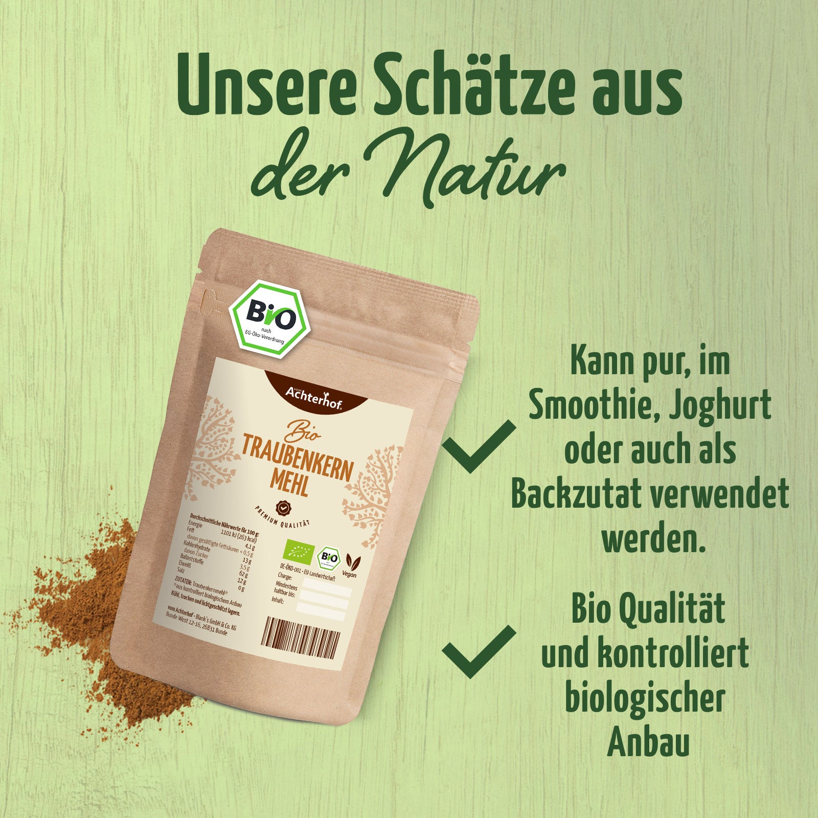Traubenkernmehl Bio (500g)