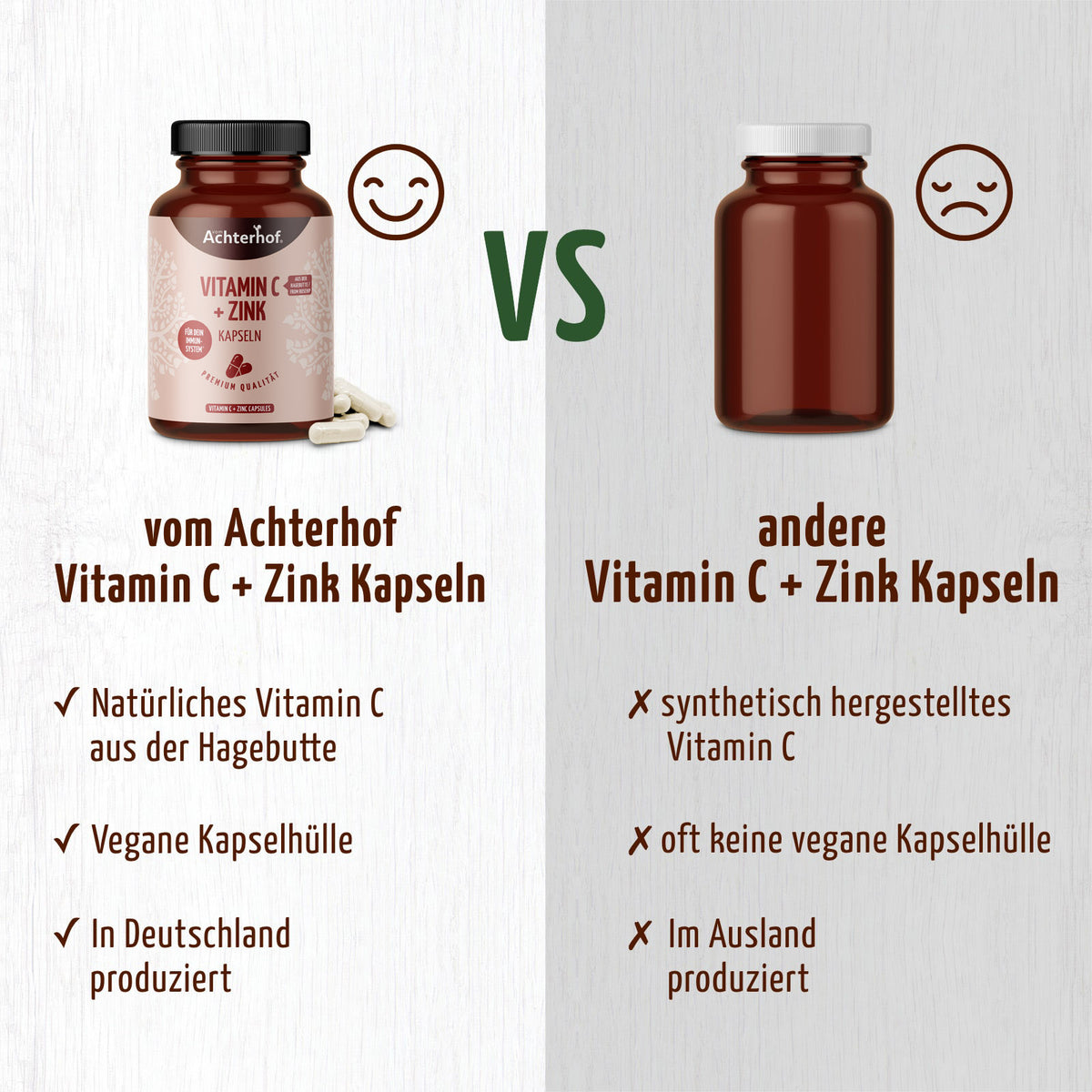 Vitamin C und Zink Kapseln (120 Kapseln)