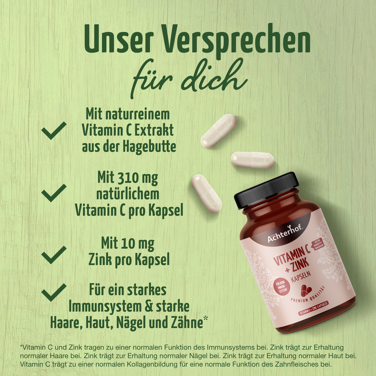 Vitamin C und Zink Kapseln (120 Kapseln)