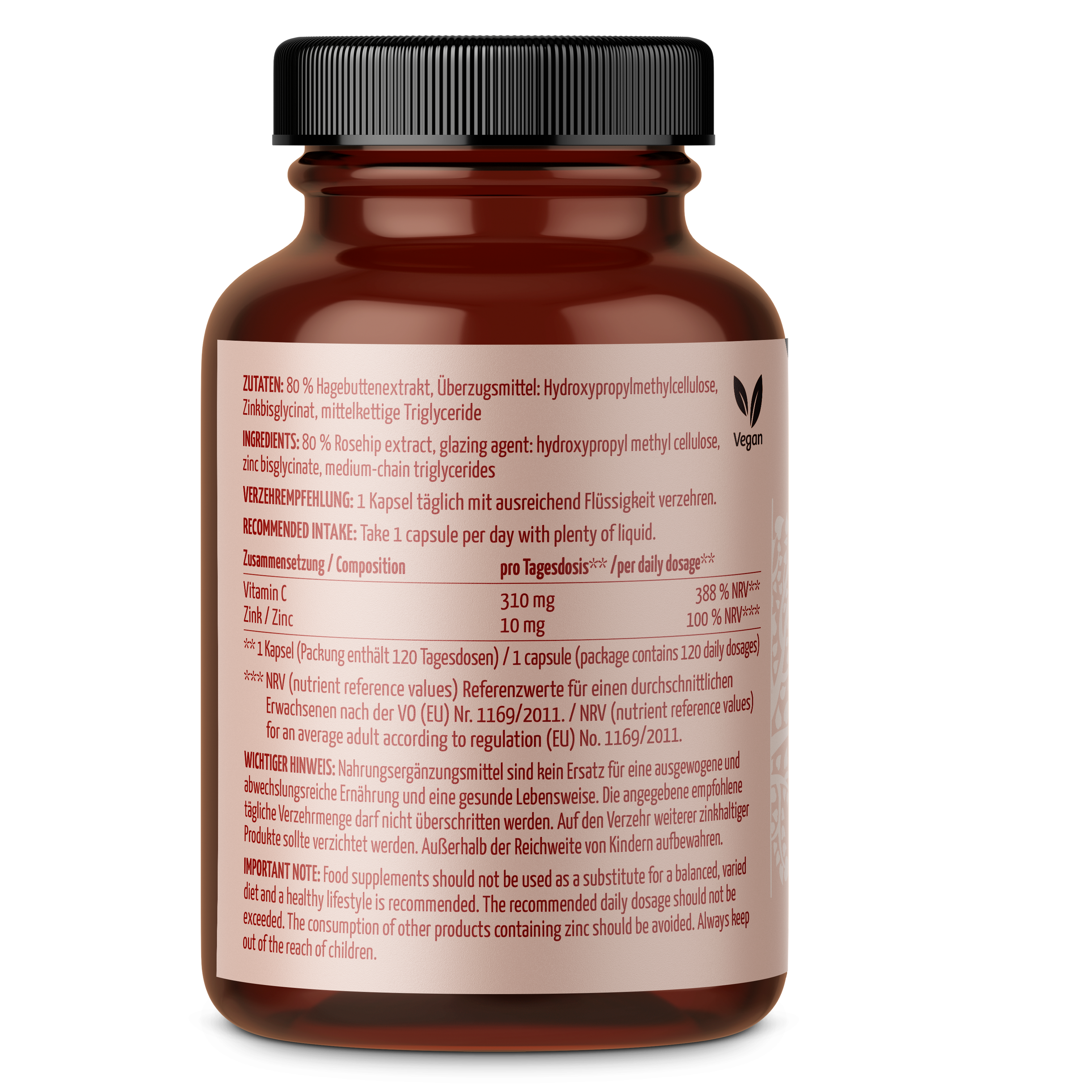 Vitamin C und Zink Kapseln (120 Kapseln)