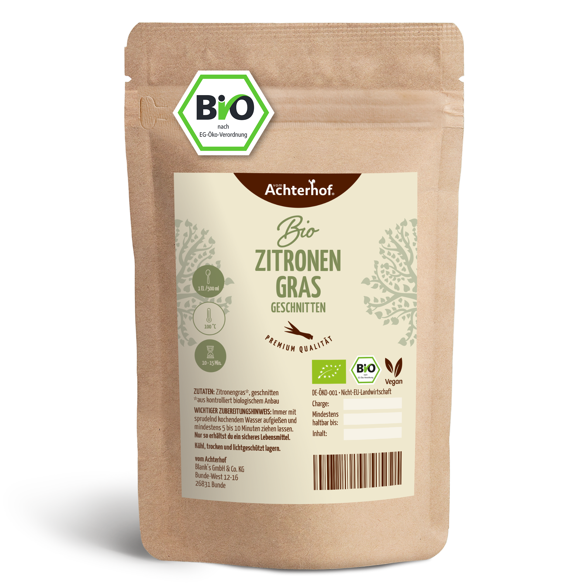 Zitronengras geschnitten Bio (250g)